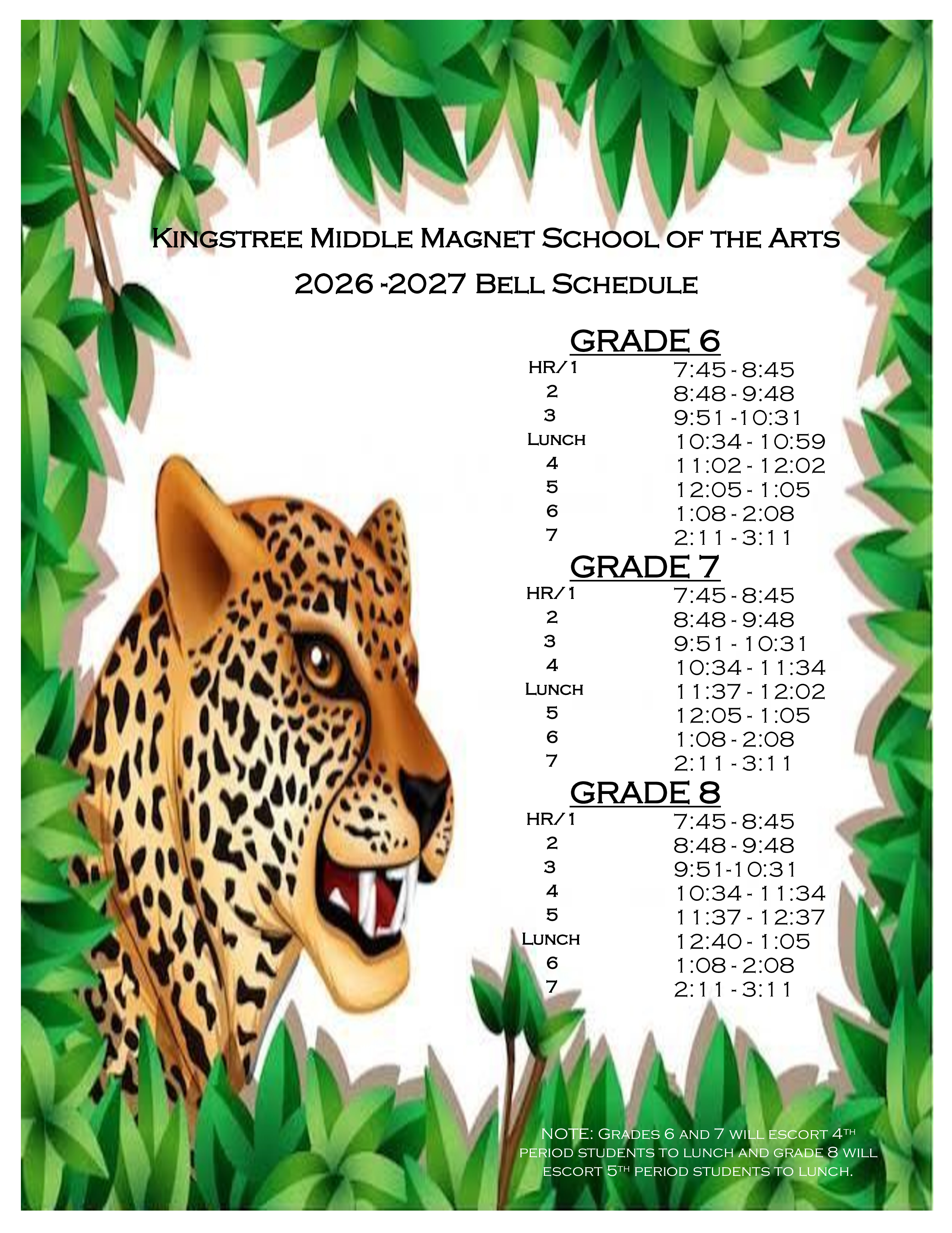 KMMSA Bell Schedule