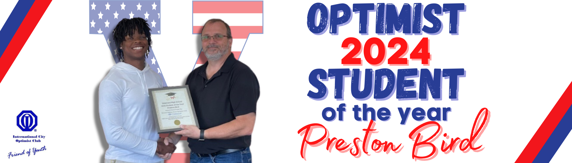 Optimist Student of the Year 2024 Preston Bird