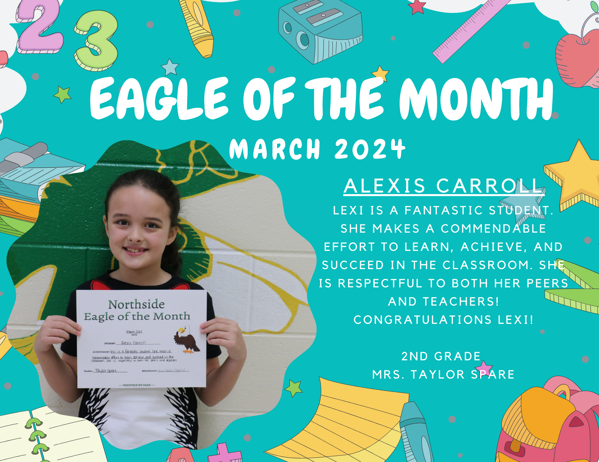 Alexis Carroll Eagle of the Month March 2024