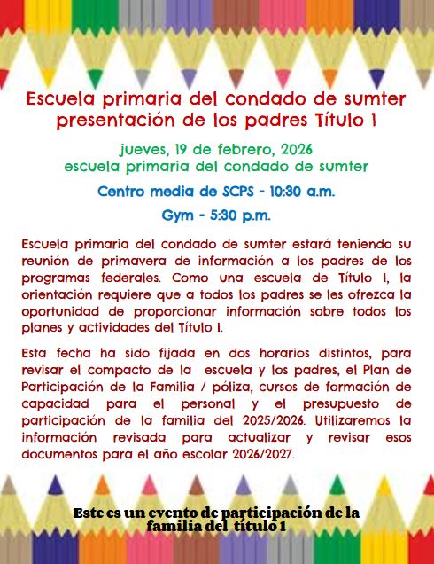 TITLE I PARENT PROGRAM TRANSLATED SPANISH