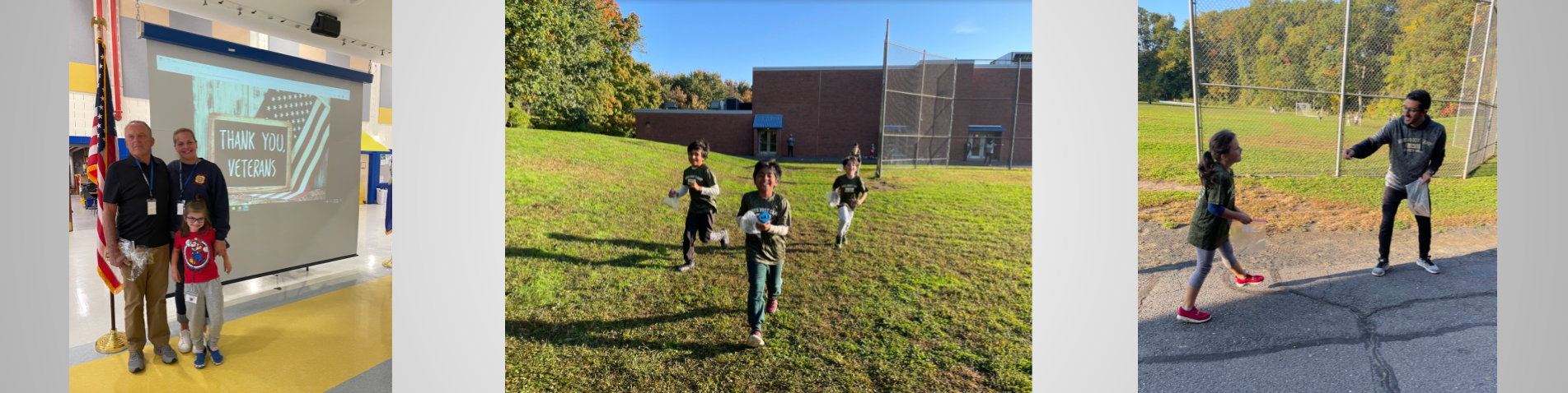 Students participating in Veterans Day activities (fun run)
