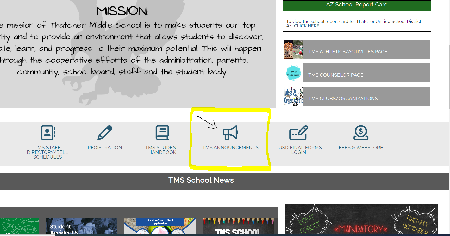 TMS Announcements
