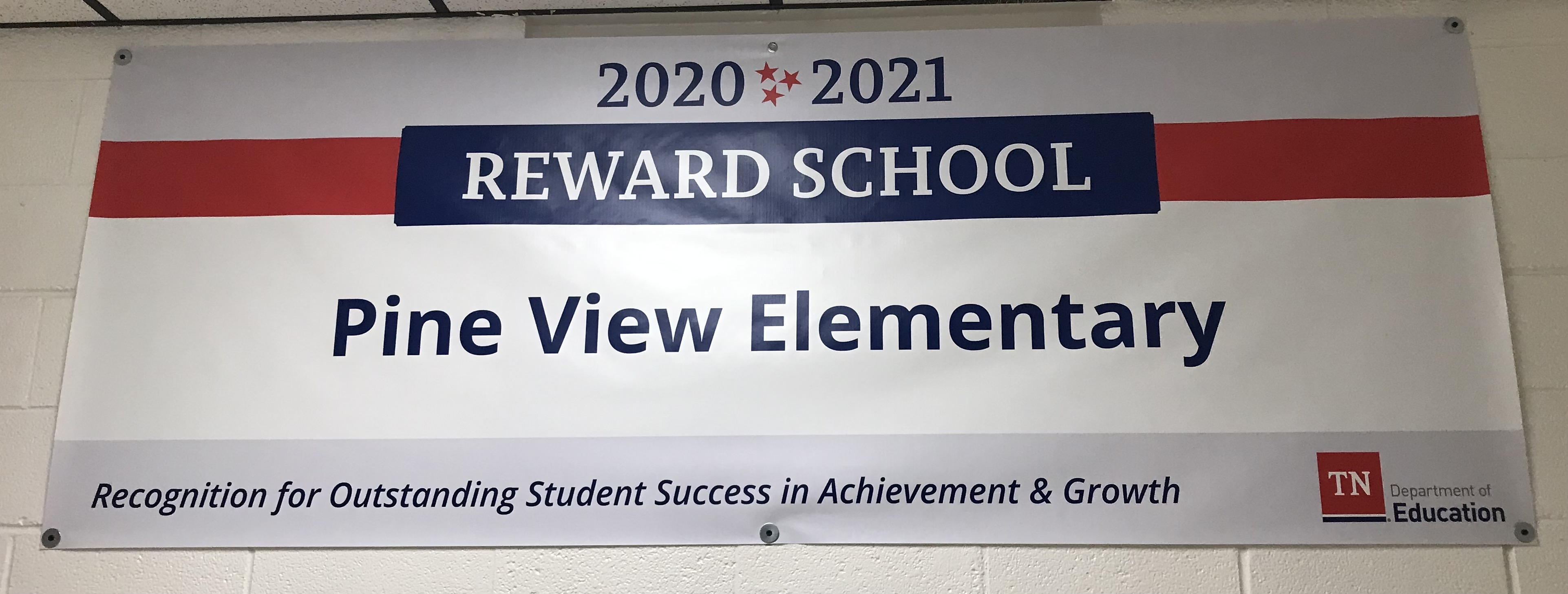 banner stating we are a reward school for 2020-2021