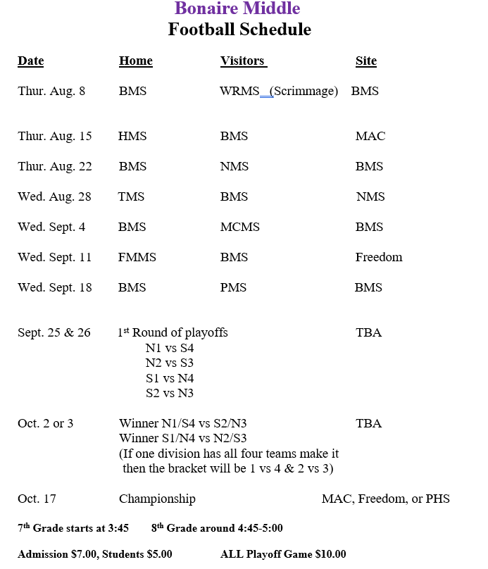 Football Schedule