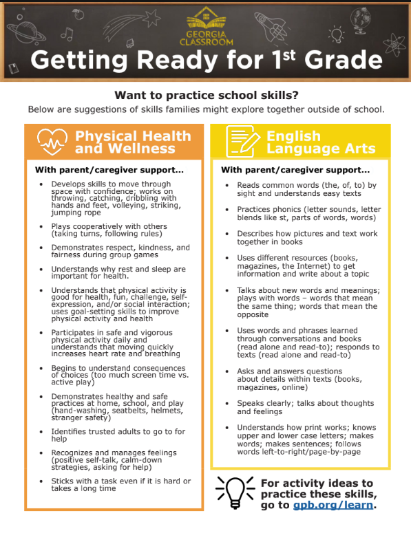 Are you ready for first grade?