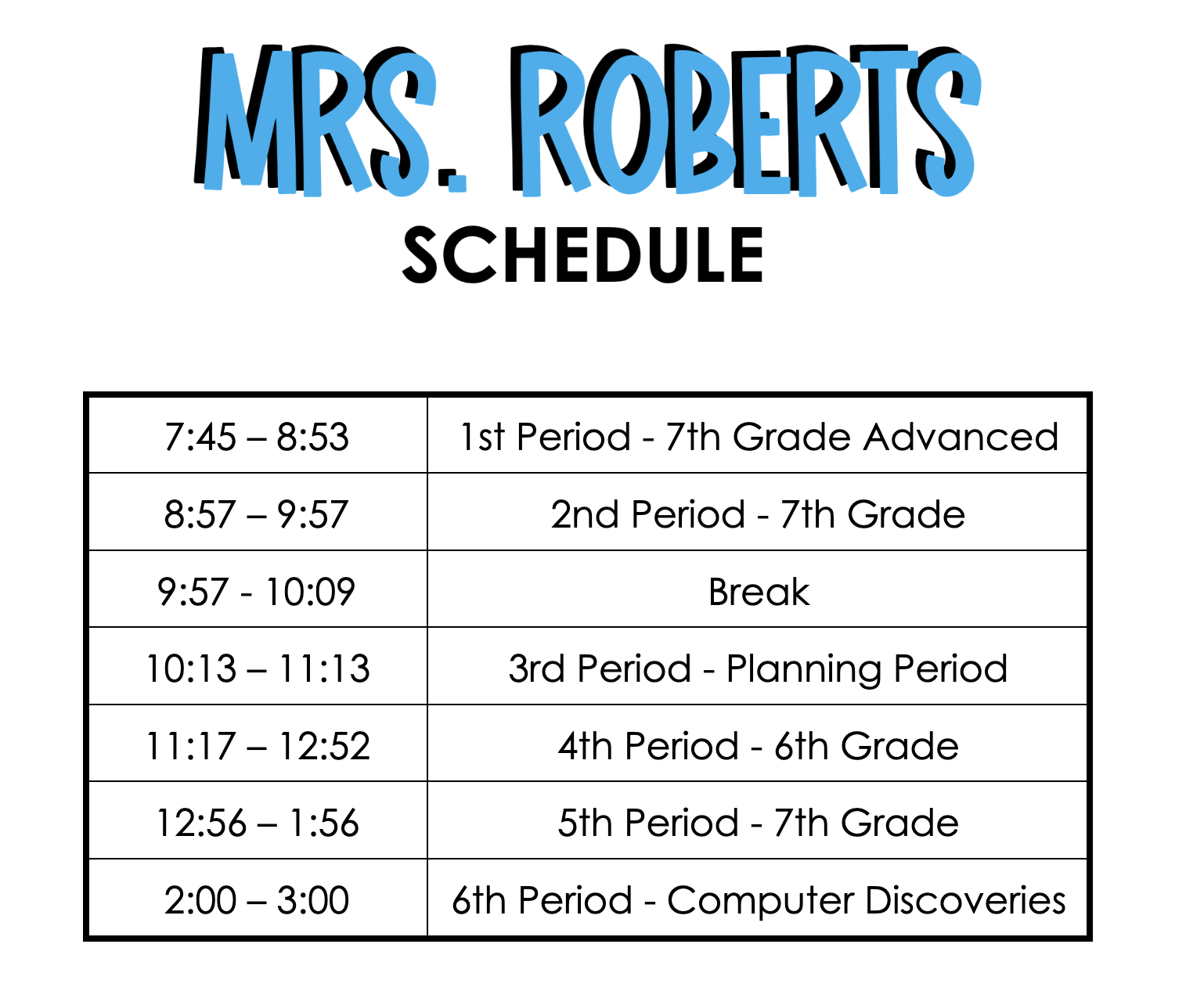 schedule