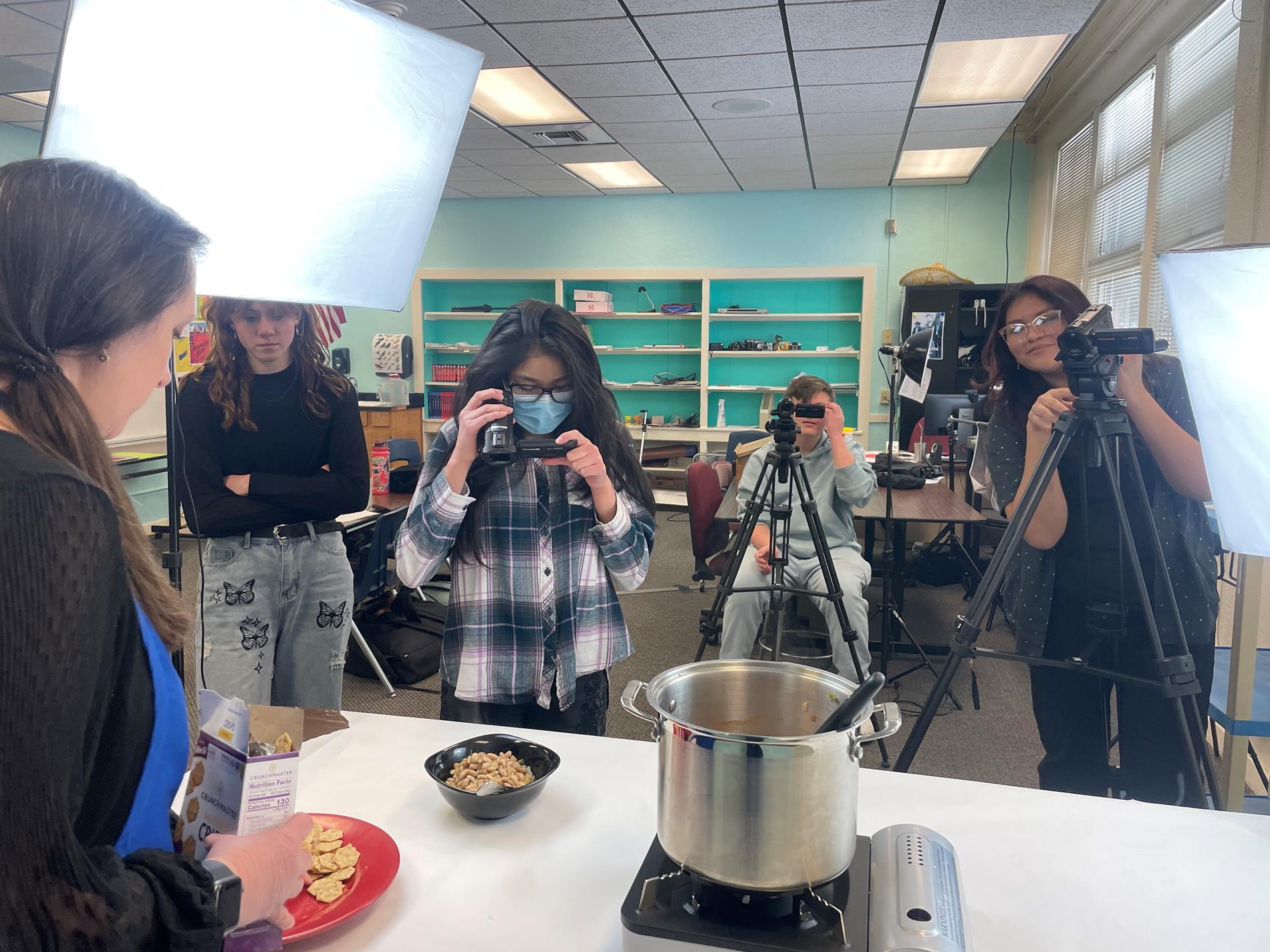 filming food demonstration