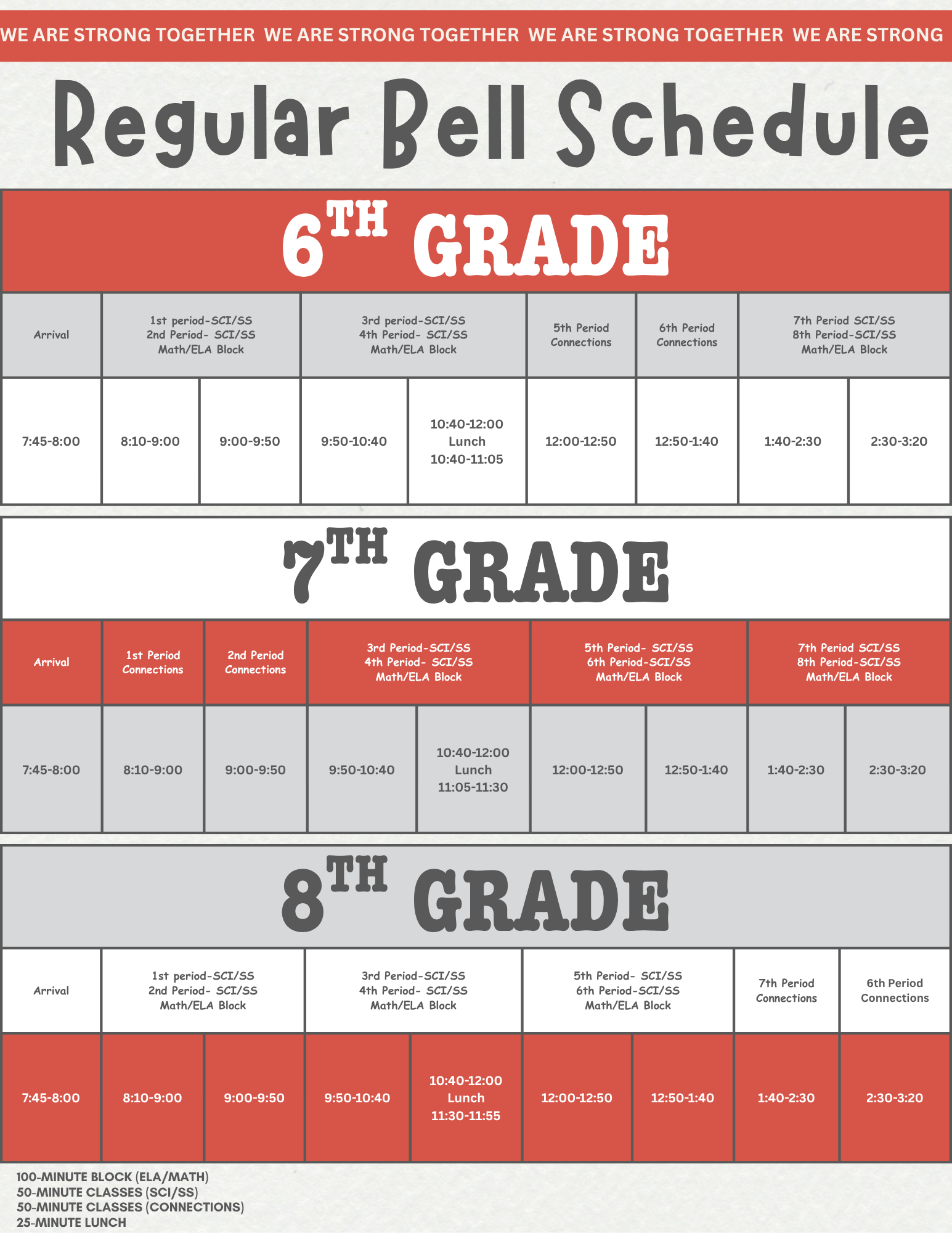 bell schedule
