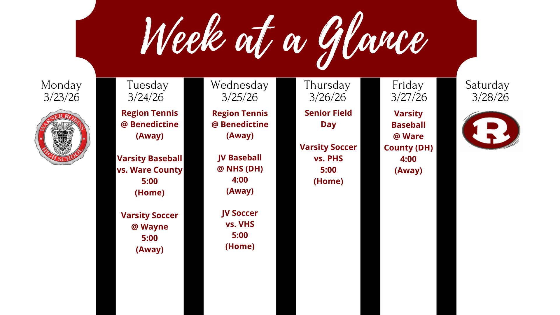 Week at a Glance for March 23-March 28