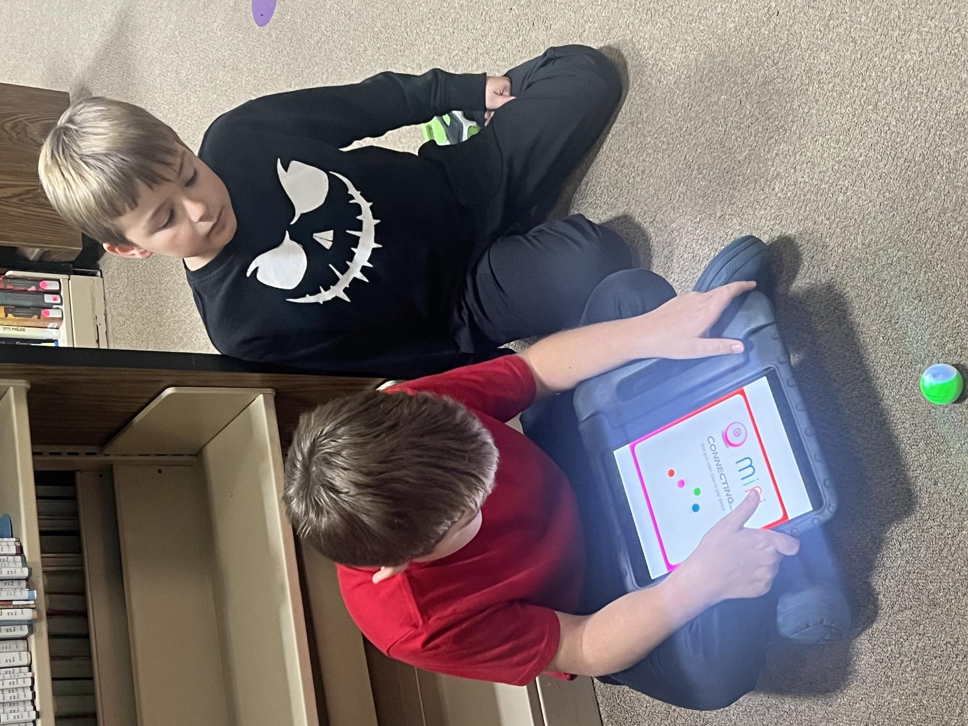 Two students working on I Pads in Computer Science 