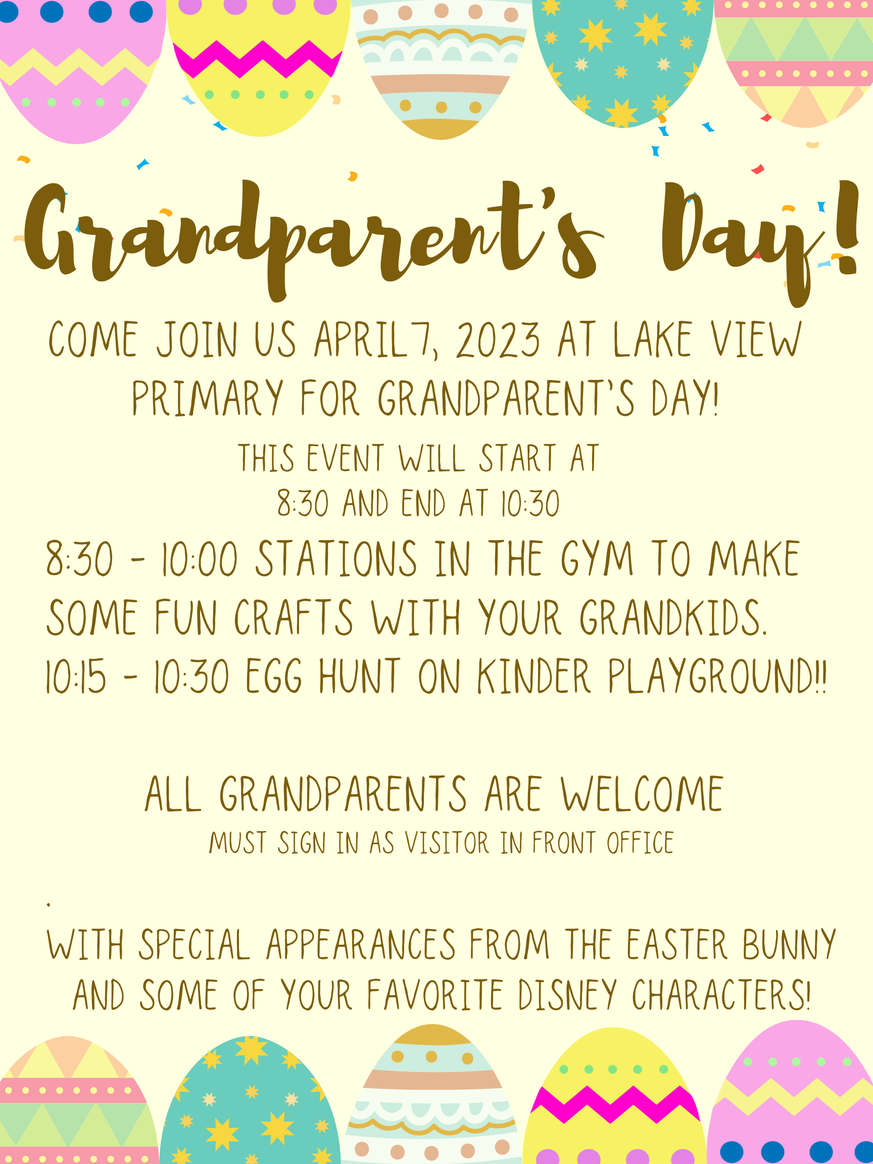 Reminder of upcoming Grandparent's Day