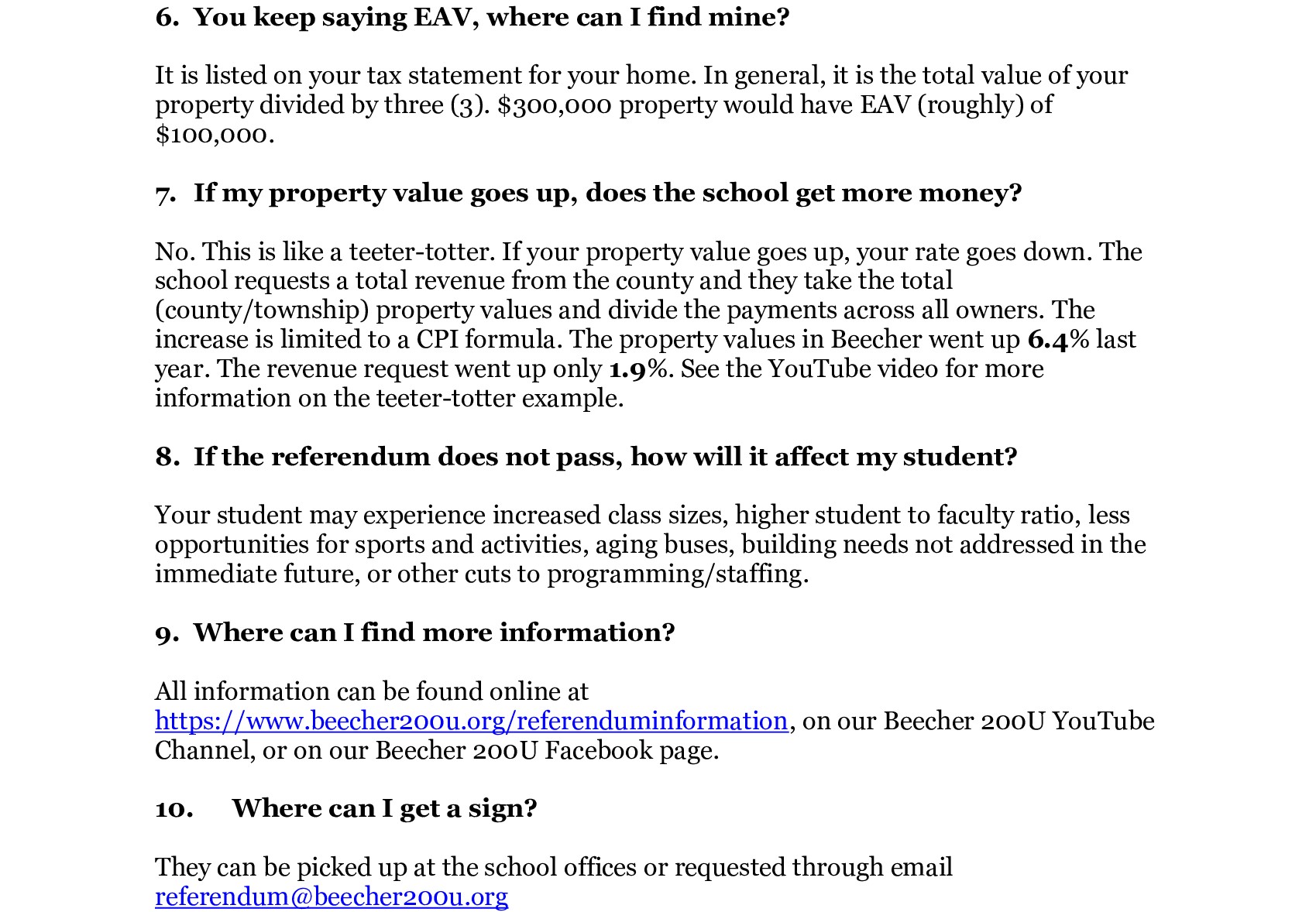 Referendum FAQ