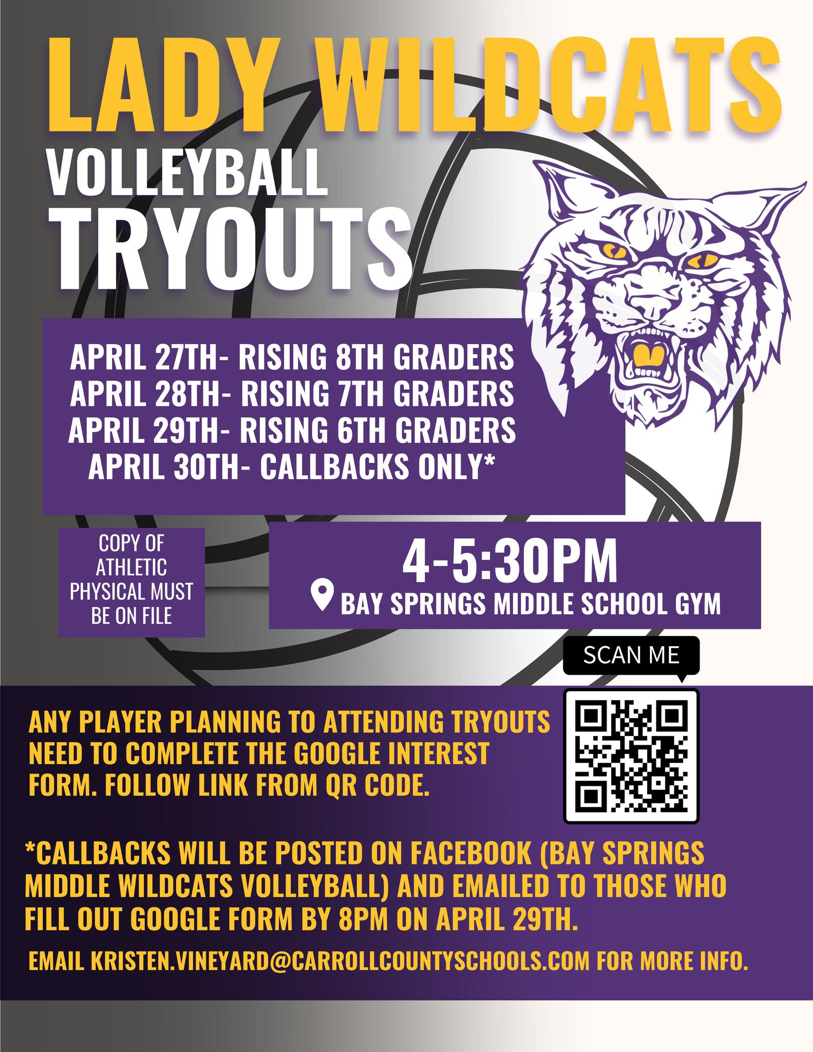 volleyball tryouts