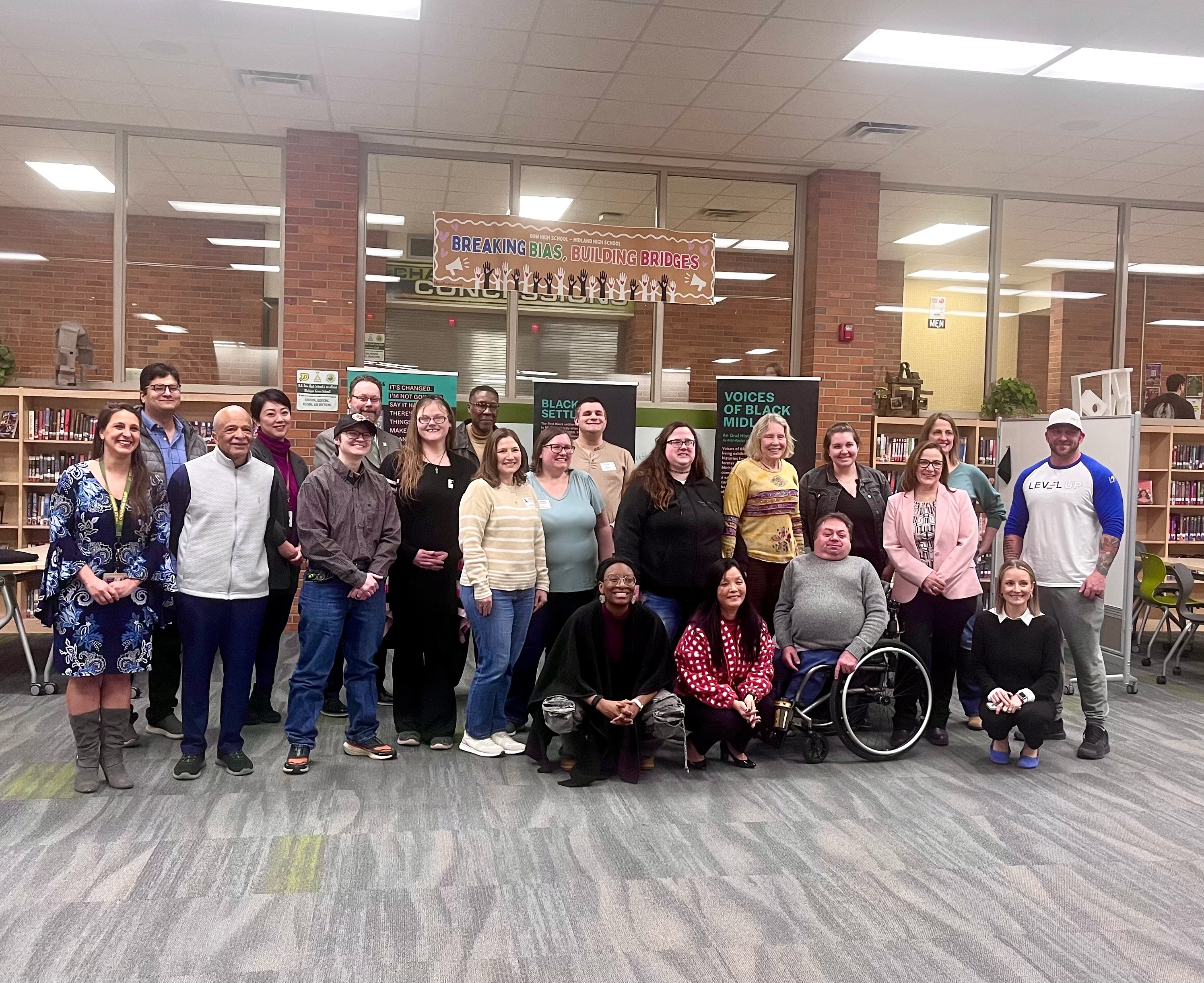 Group photo of speakers at the Breaking Bias Building Bridges event. 