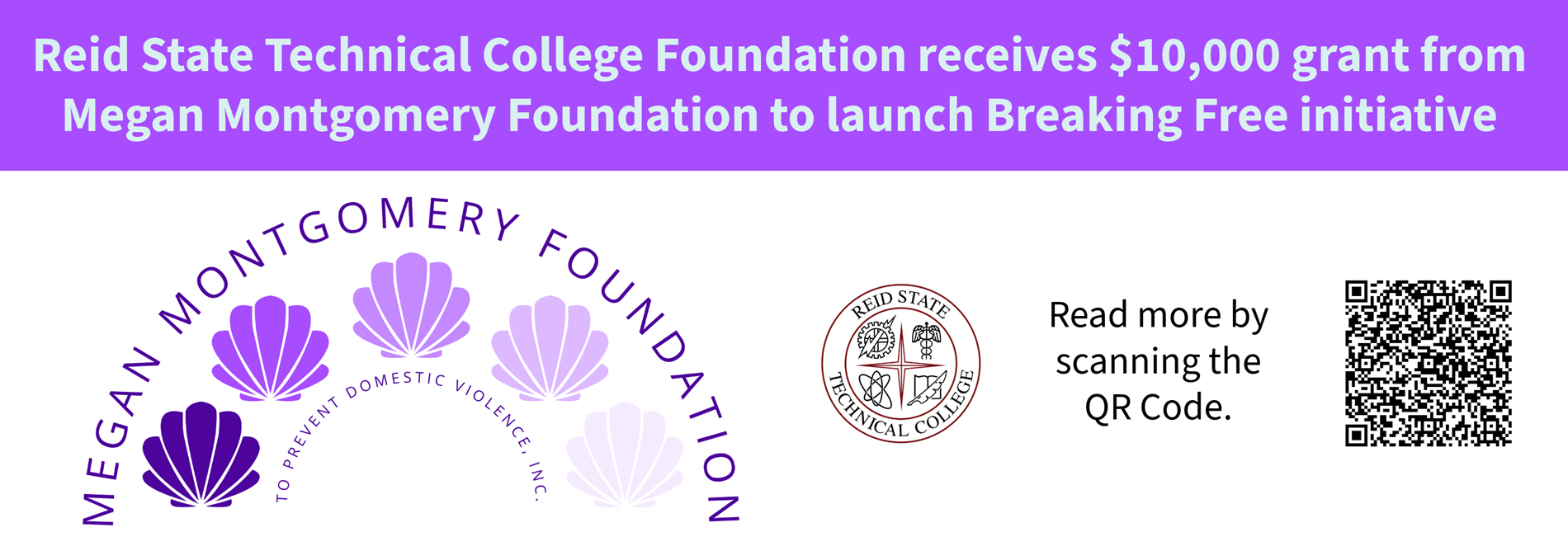 Reid State Technical College Foundation receives $10,000 grant from Megan Montgomery Foundation to launch Breaking Free initiative