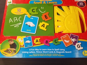A fun way to learn how to spell using linking letters , Picture Word Cards & Magnetic Board