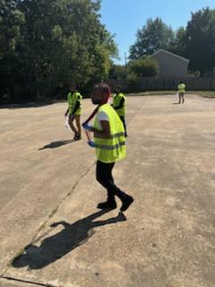 Law & Public Safety & Educator Prep Doing Community Service Cleaning the Campus of HSHS/Juniors and Seniors Community Service