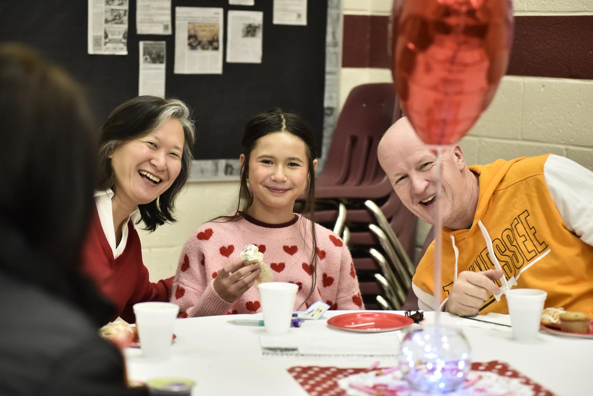 WCES family ats WCES welcomed over 100 parents and family members at the Pastries with Parents Valentine event!