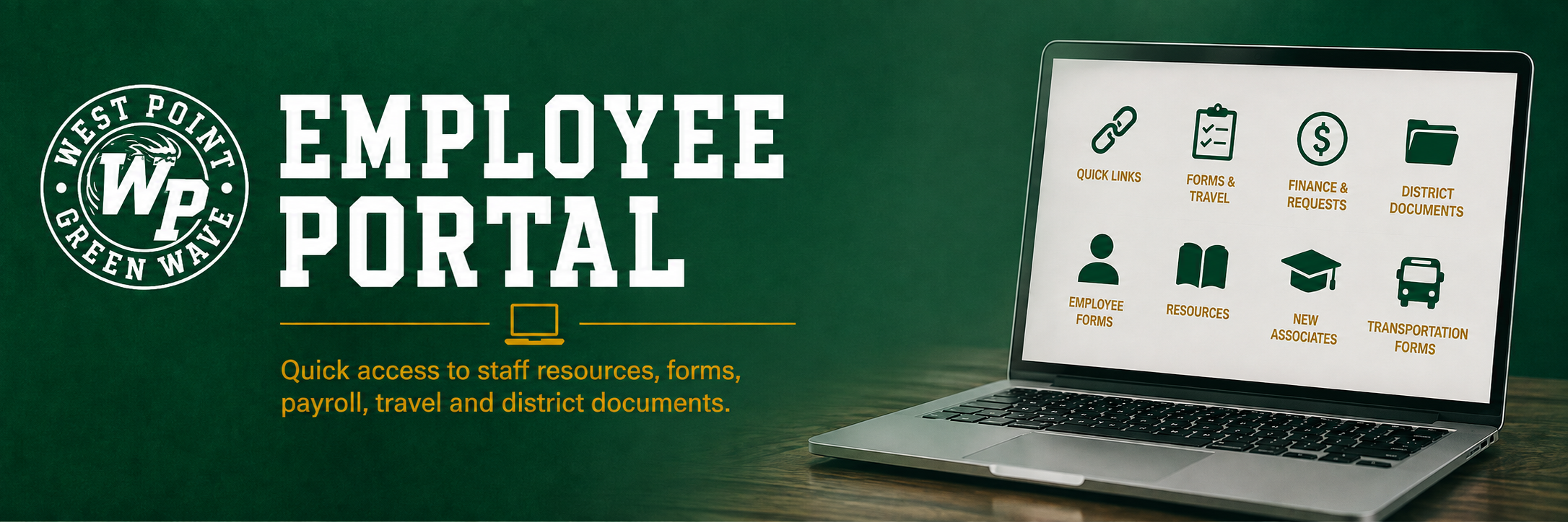 West Point Consolidated School District Employee Portal banner