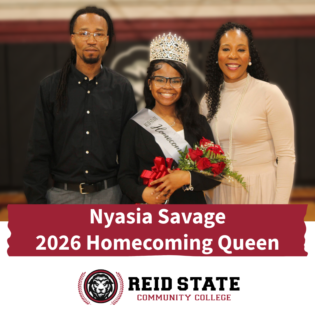 Nyasia Savage 2026 Homecoming Queen with escort and Dr. Coretta Boykin