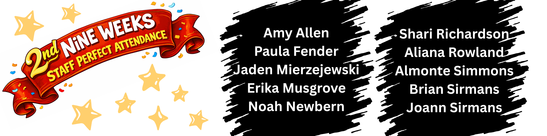 2nd Nine Weeks Staff Perfect Attendance