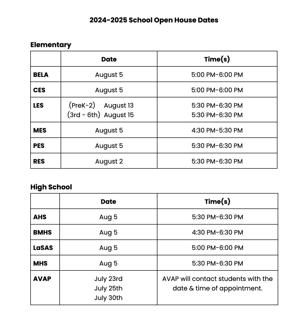 Open House