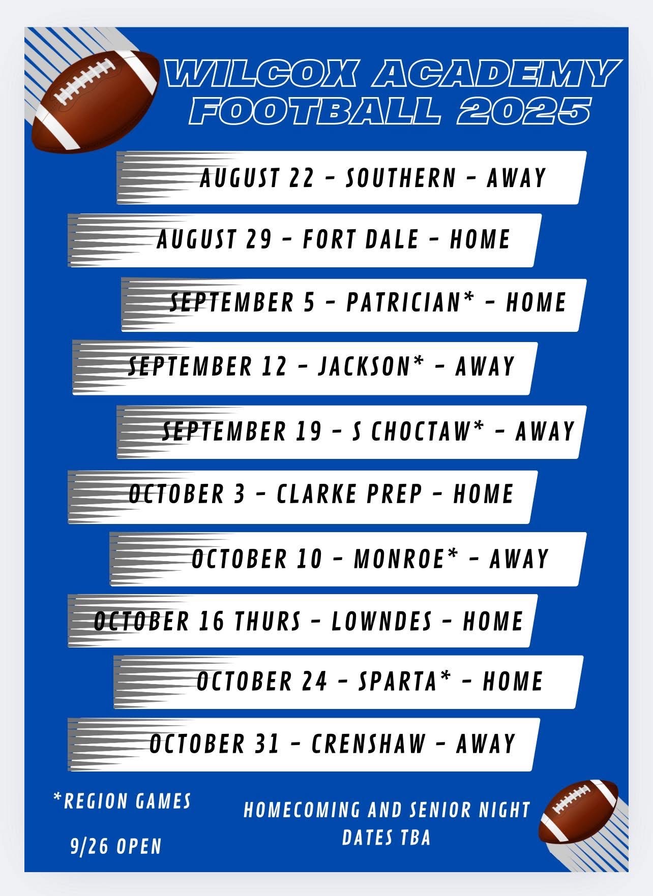 Varsity Football Schedule