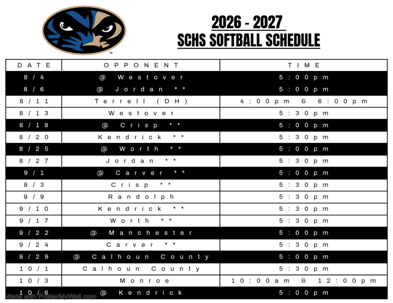 Volleyball Schedule