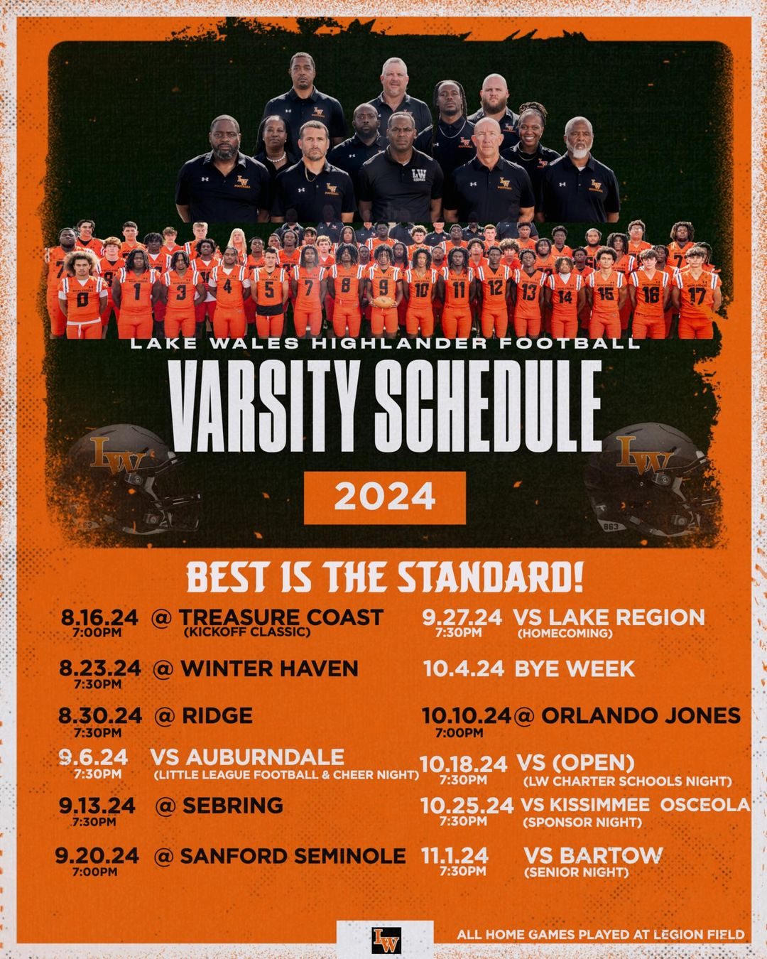 Lake Wales Highlanders Varsity Schedule 2024