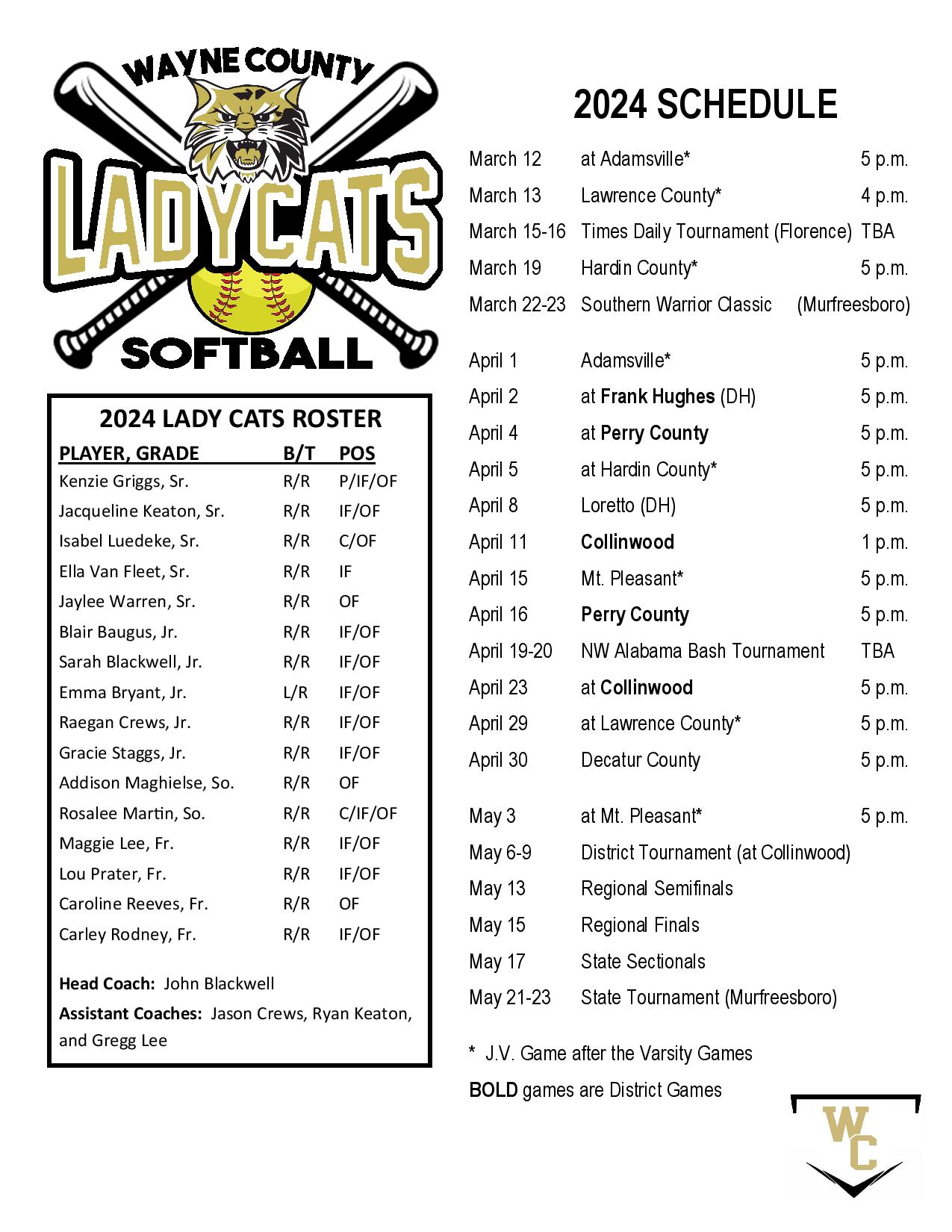 Softball Schedule & Roster