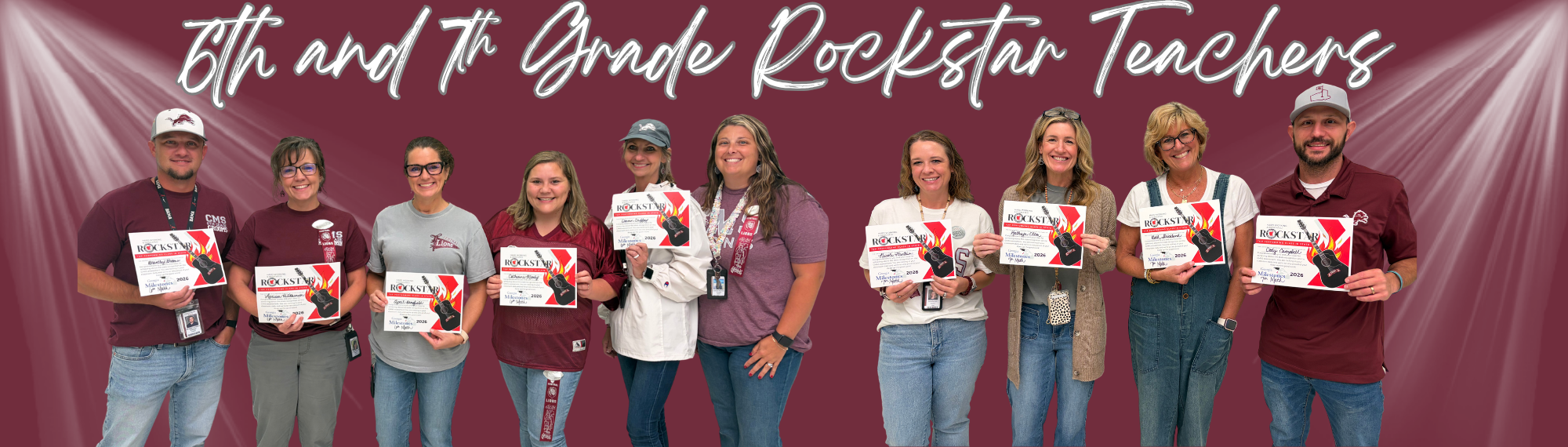 6th and 7th grade rockstar teachers