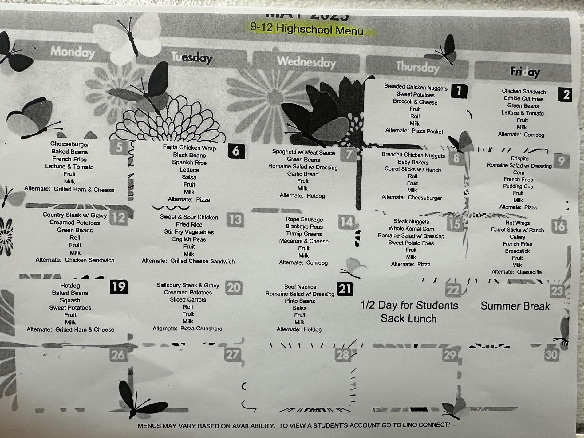 may menu