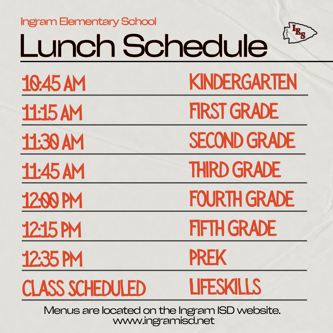 Lunch Schedule 26-27