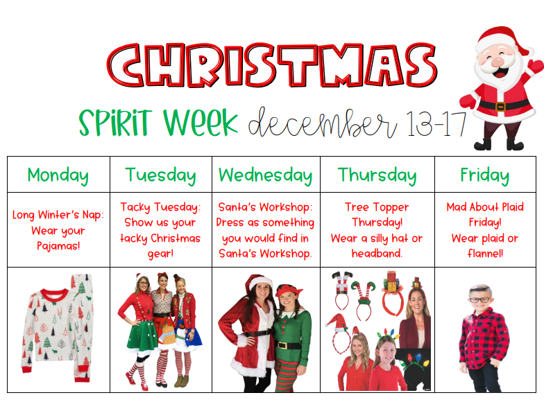 Spirit Week Info Dec 2021 Spirit Week Info Dec 2021