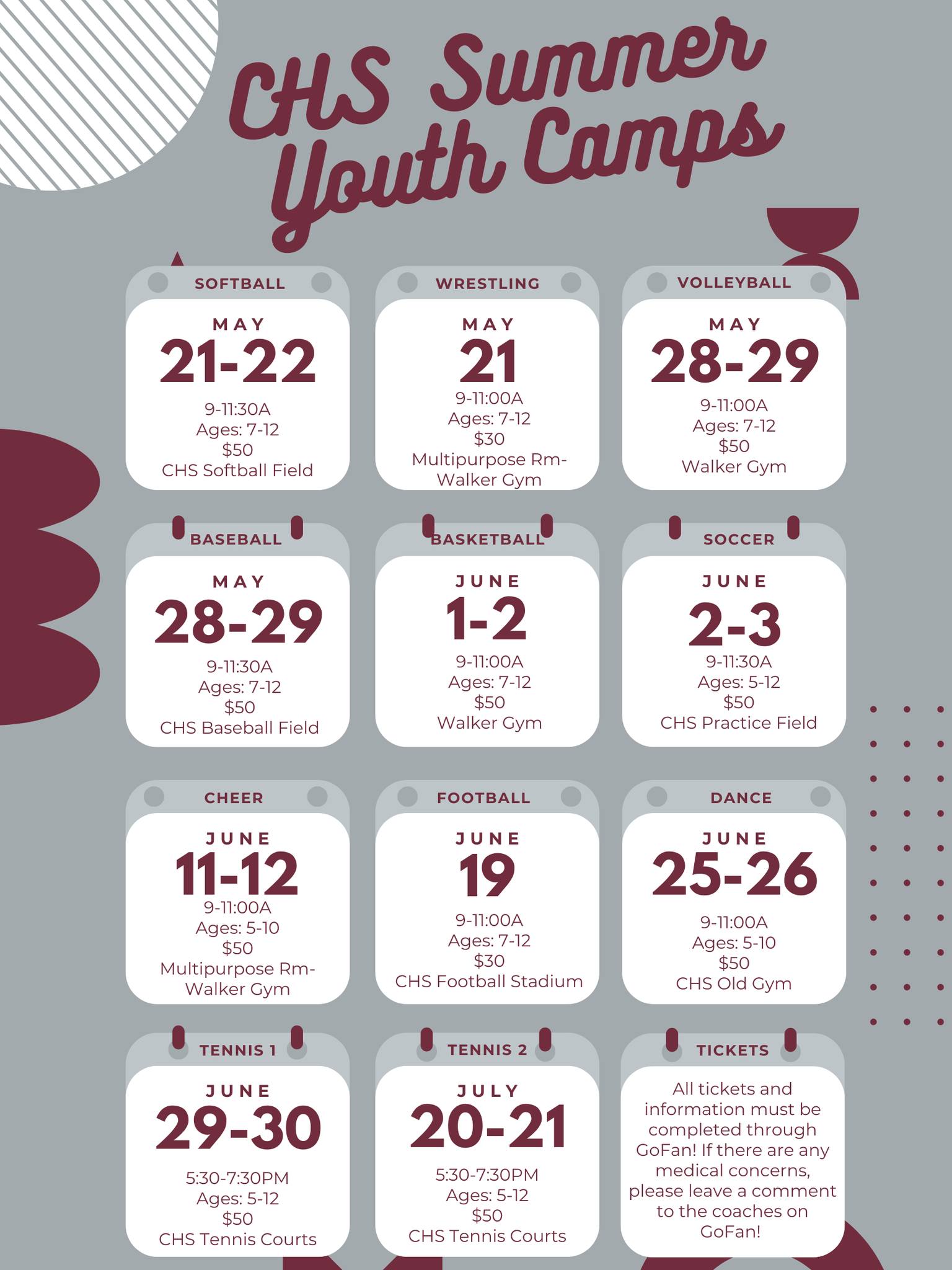 Central High School Youth Summer Camps 