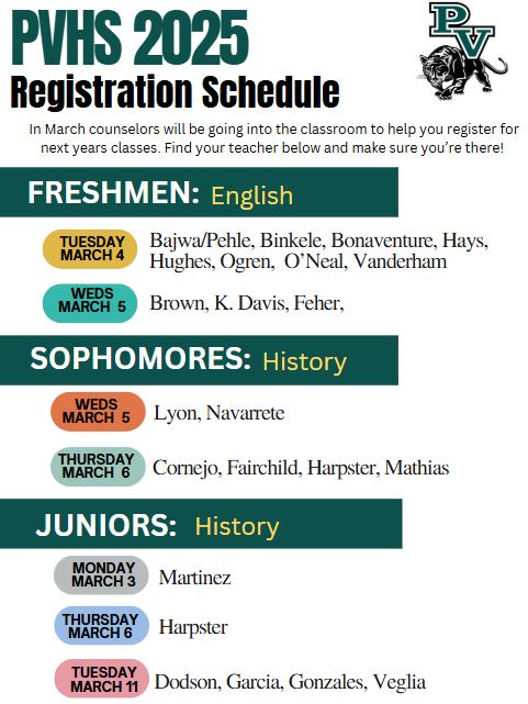 Registration Schedule