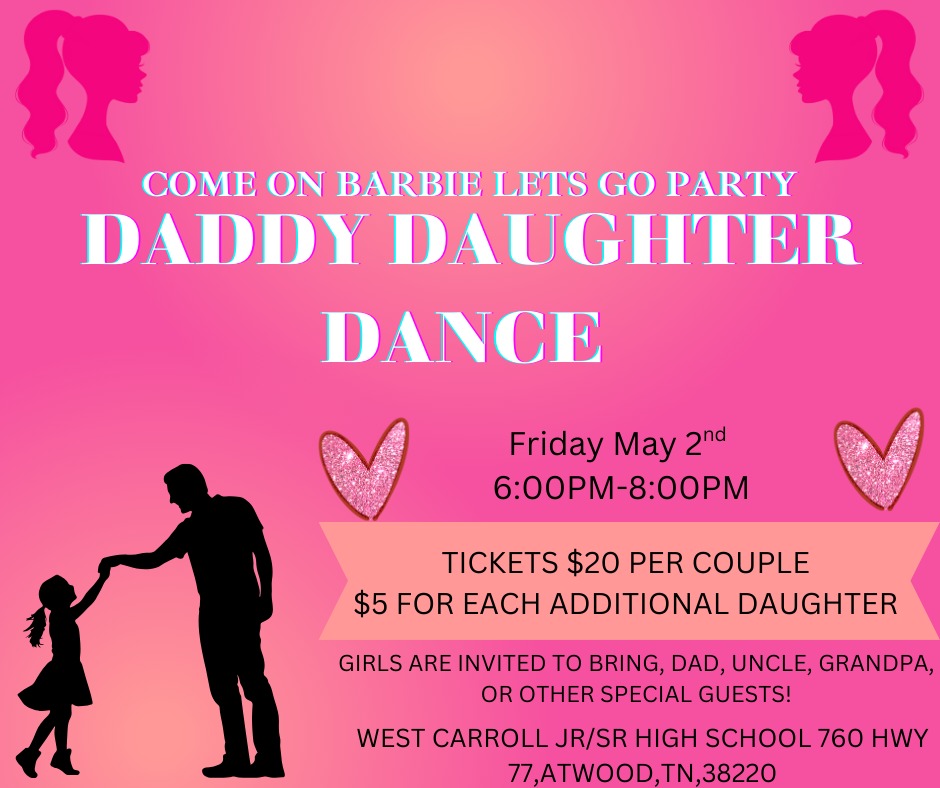 The Daddy Daughter Dance is tonight! Tickets can be purchased at the door.