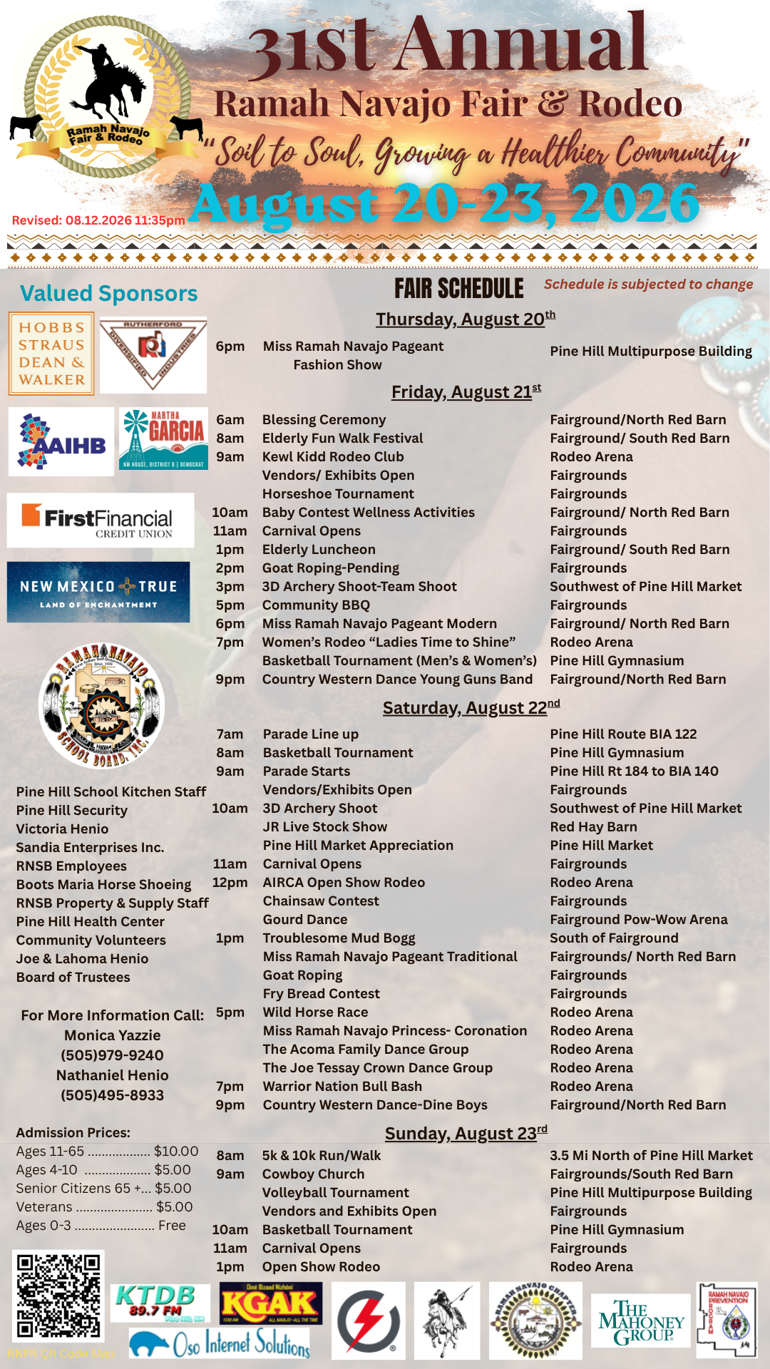 Ramah Navajo Fair and Rodeo Schedule Ramah Navajo Fair and Rodeo Schedule