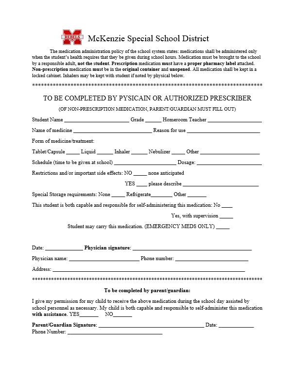 Medication Permission Form
