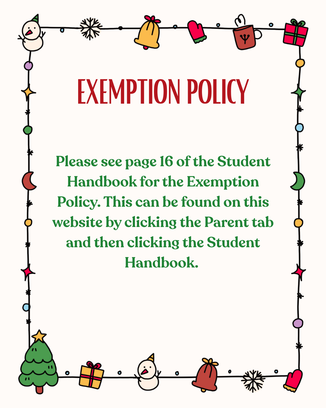 Exemption Policy