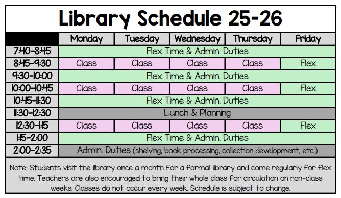 photo link to library schedule