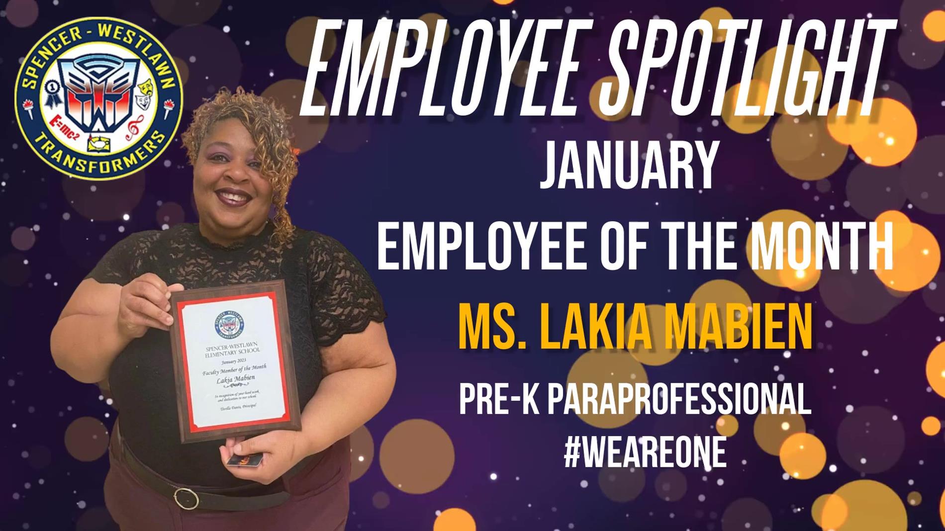 Employee of the Month Lakia Mabien
