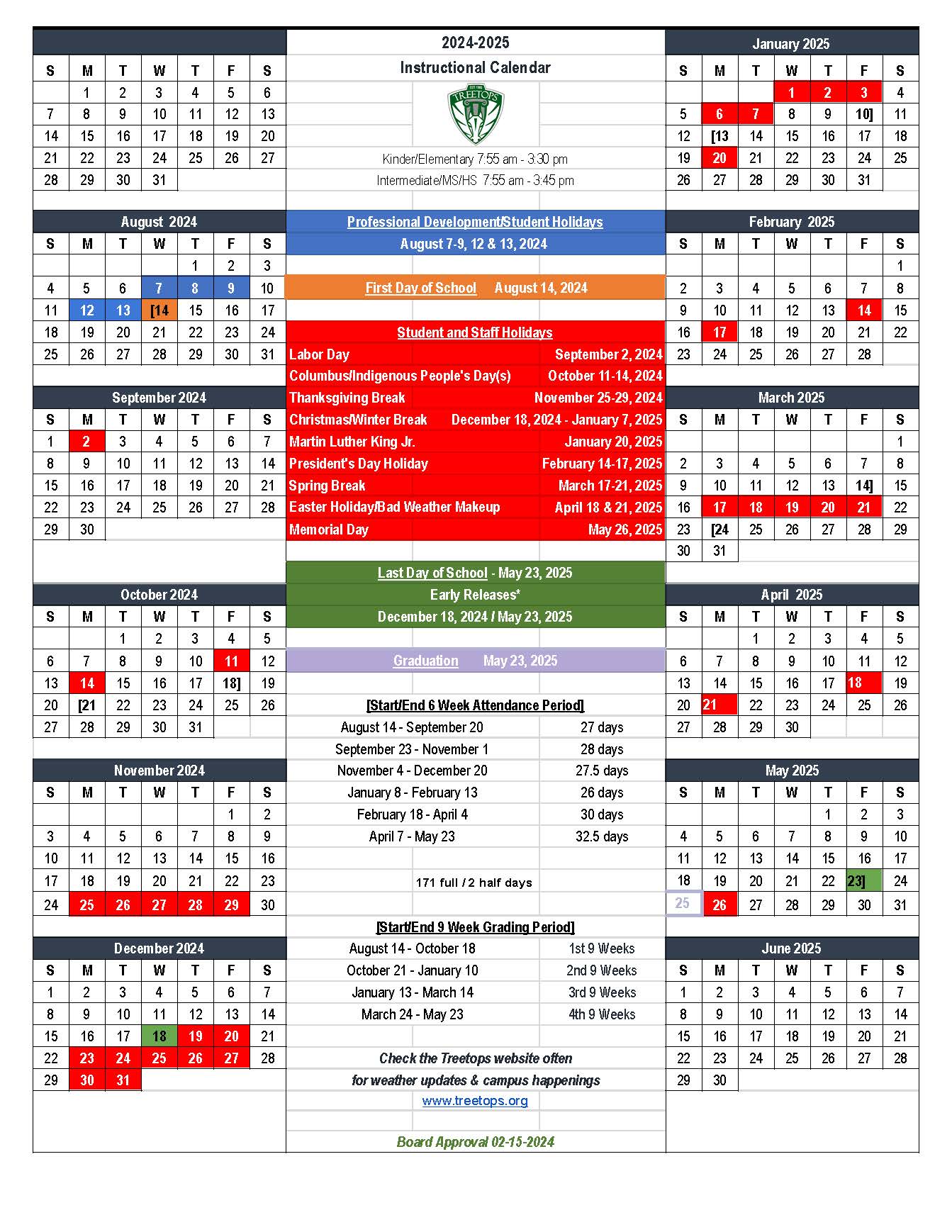 Image of Treetops Calendar