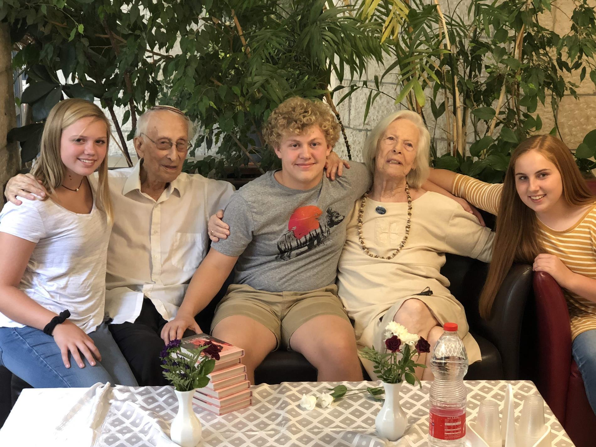 Students visit with survivor and author, Livia Bitton Jackson, and her husband in Israel