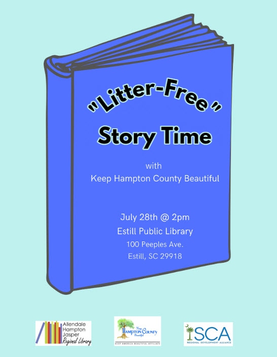"Litter-Free" Story Time  July 28th @ 2pm - Estill Public Library