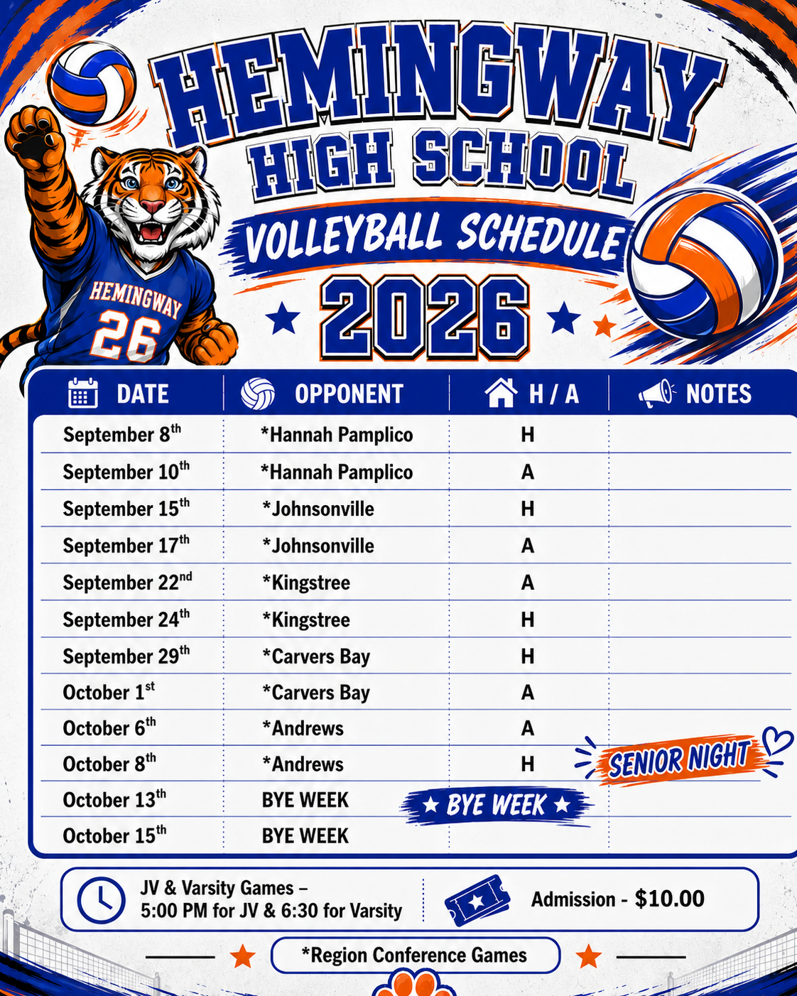 Hemingway MB Lee Volleyball