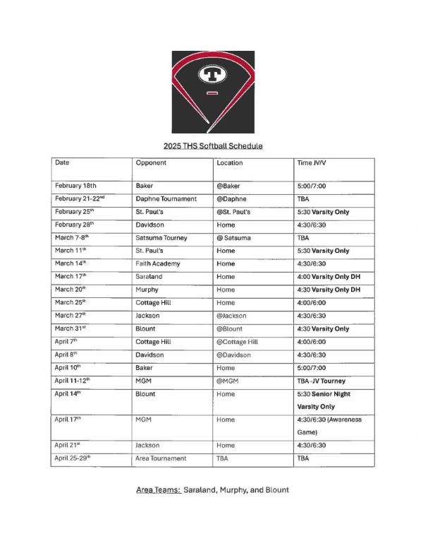 Softball Schedule