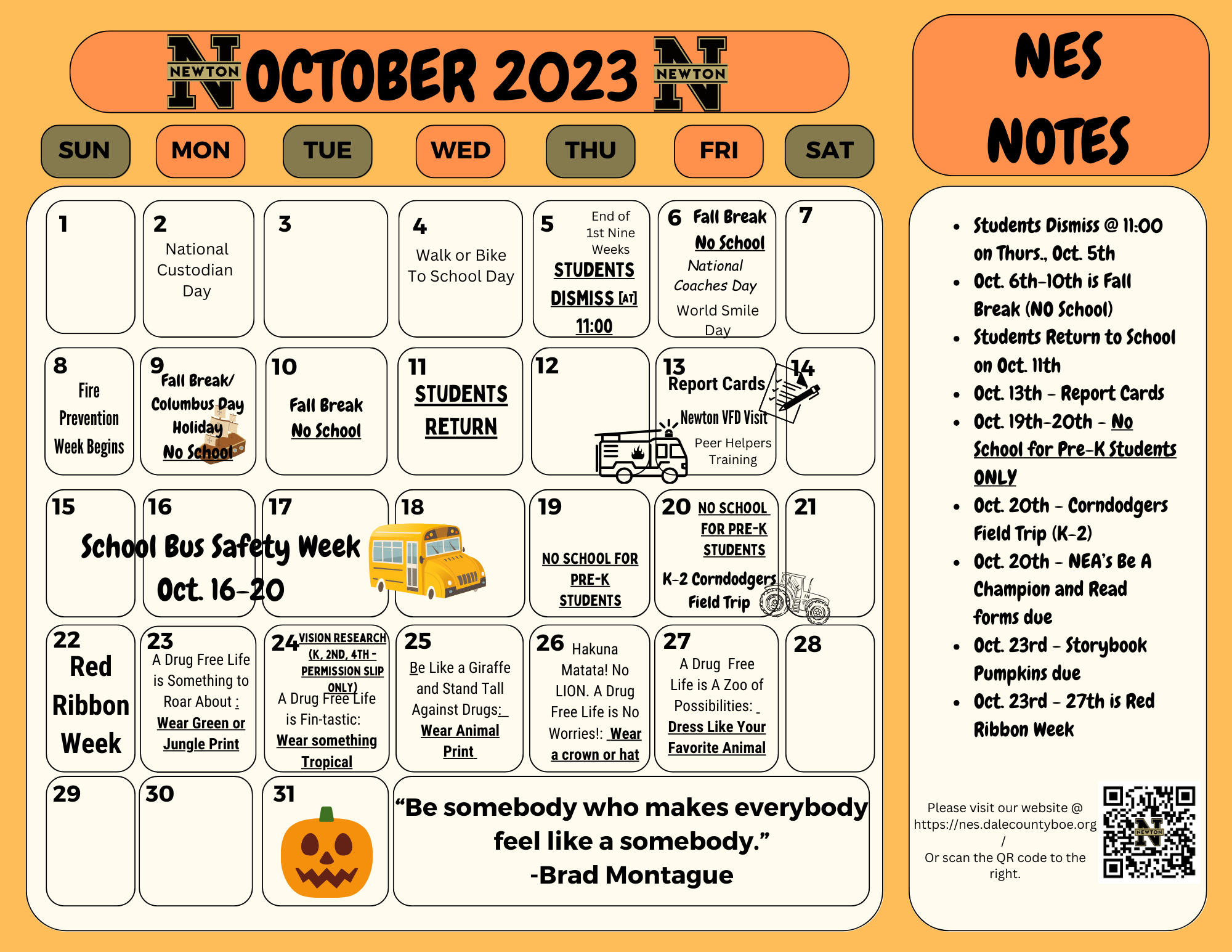 October Calendar