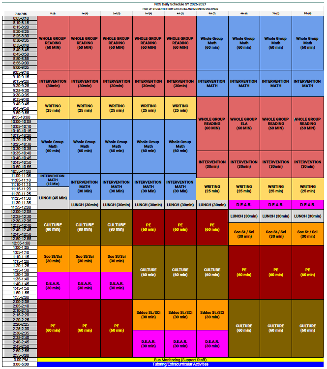Master Schedule