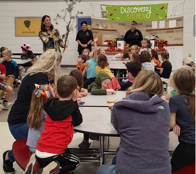 Discovery Kitchen ladies speaking to class